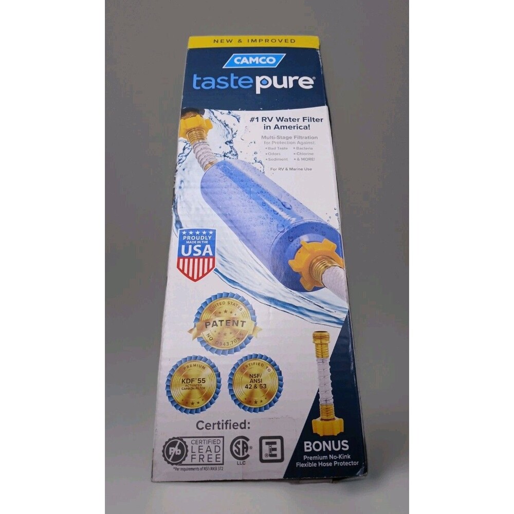 Camco Tastepure RV Water Filter - New & Advanced RV Inline Water Filter